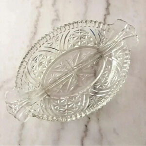 Vintage Glass Serving Dish Candy Dish with Handle